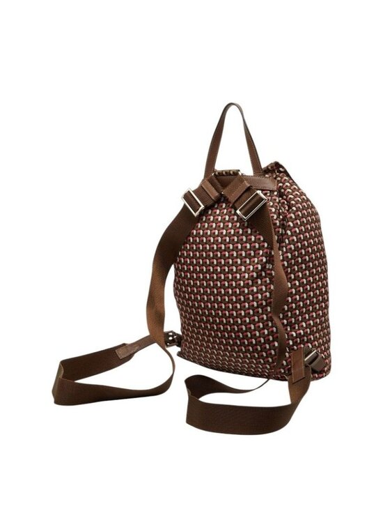 Prada Backpack Brown Pink Nylon Leather